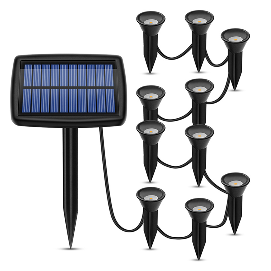 Outdoor Solar String Lights Waterproof Mini Ground Spike Light Pathway Scene layout LED Garden Lawn Spotlight