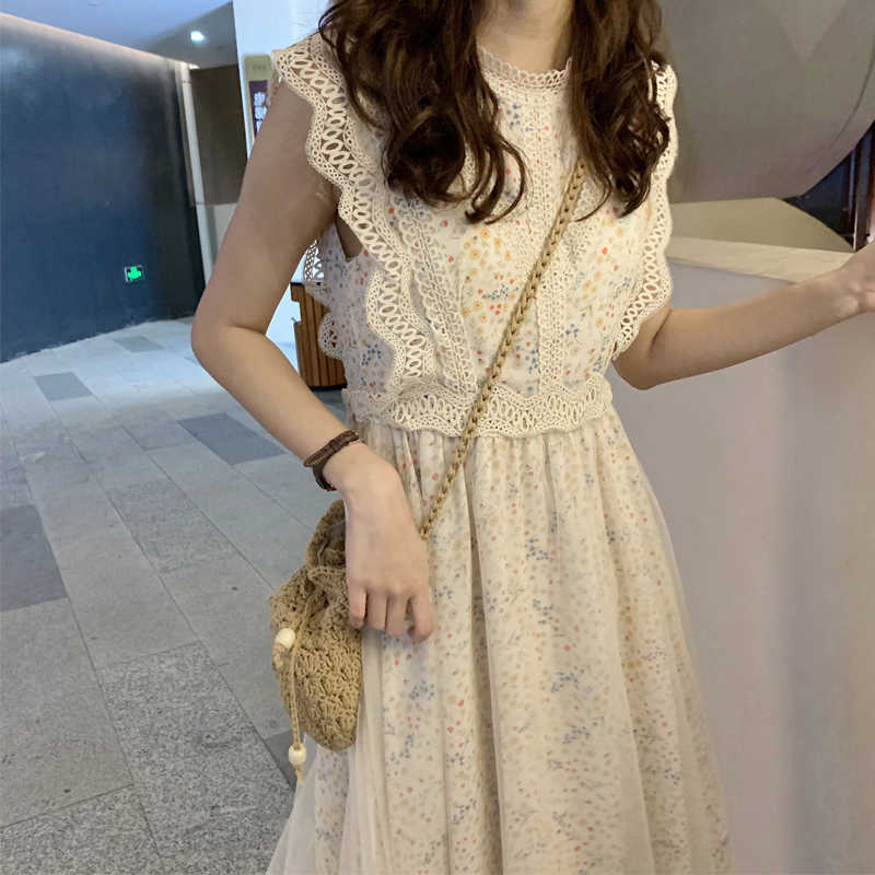 Summer French Retro Seaside Holiday Chiffon Floral Lace Dres Sleeveless Sheath 210603, Blue sleeveless
Summer French Retro Seaside Holiday Chiffon Floral Lace Dres Sleeveless Sheath 210603, Blue sleeveless
