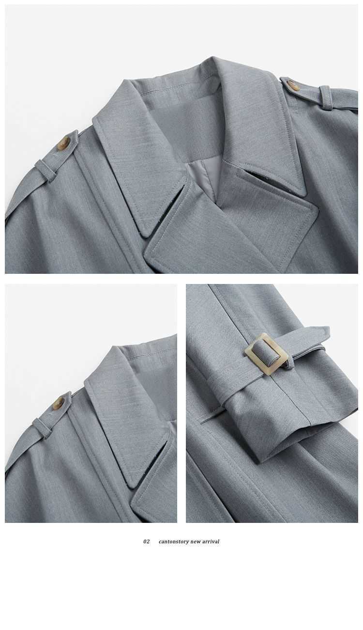 Double Breasted Trench Coat Women Office Lady Notched Collar Full Sleeve Overcoat With Belt Elegant Long Chic Outerwear 4091428 210820