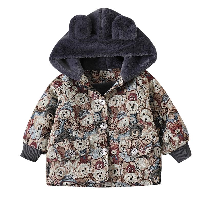 Down Coat Autumn And Winter Boys' Hooded Collar Single-breasted Printing Plus Velvet Jacket 1-5T, Blue;gray
Down Coat Autumn And Winter Boys' Hooded Collar Single-breasted Printing Plus Velvet Jacket 1-5T, Blue;gray