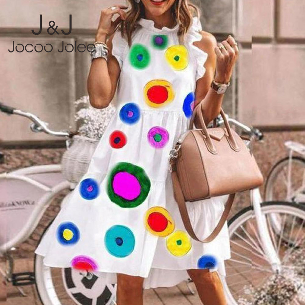 Jocoo Jolee Women Summer Ruffles Loose A-Line Sleeveless Printing Casual Elegant Pleated Vintage O-Neck Mini Dress Beach Style 210518
Jocoo Jolee Women Summer Ruffles Loose A-Line Sleeveless Printing Casual Elegant Pleated Vintage O-Neck Mini Dress Beach Style 210518