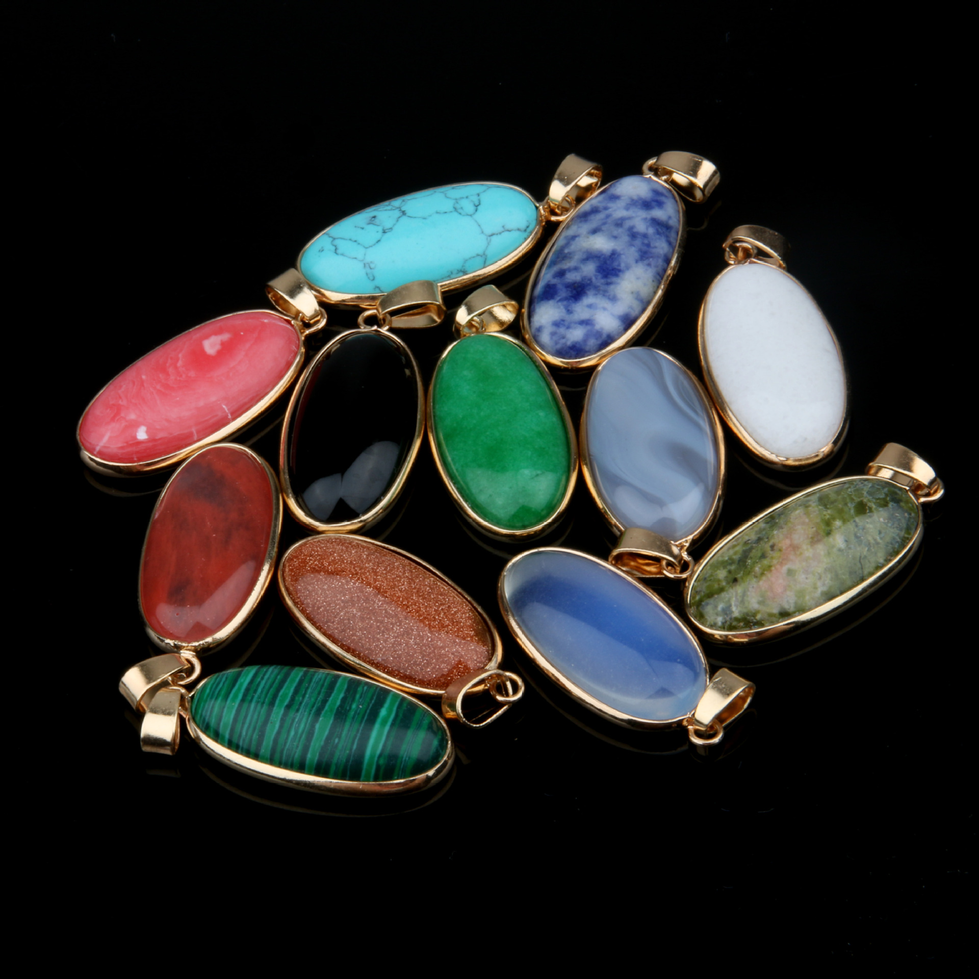 Gold Oval Natural Stone Chakela Pendant Seven Chakras Reiki Healing Chakra Rose Quartz Crystal Pendulo Charms for Necklace earrings Making 17x40mm
Gold Oval Natural Stone Chakela Pendant Seven Chakras Reiki Healing Chakra Rose Quartz Crystal Pendulo Charms for Necklace earrings Making 17x40mm