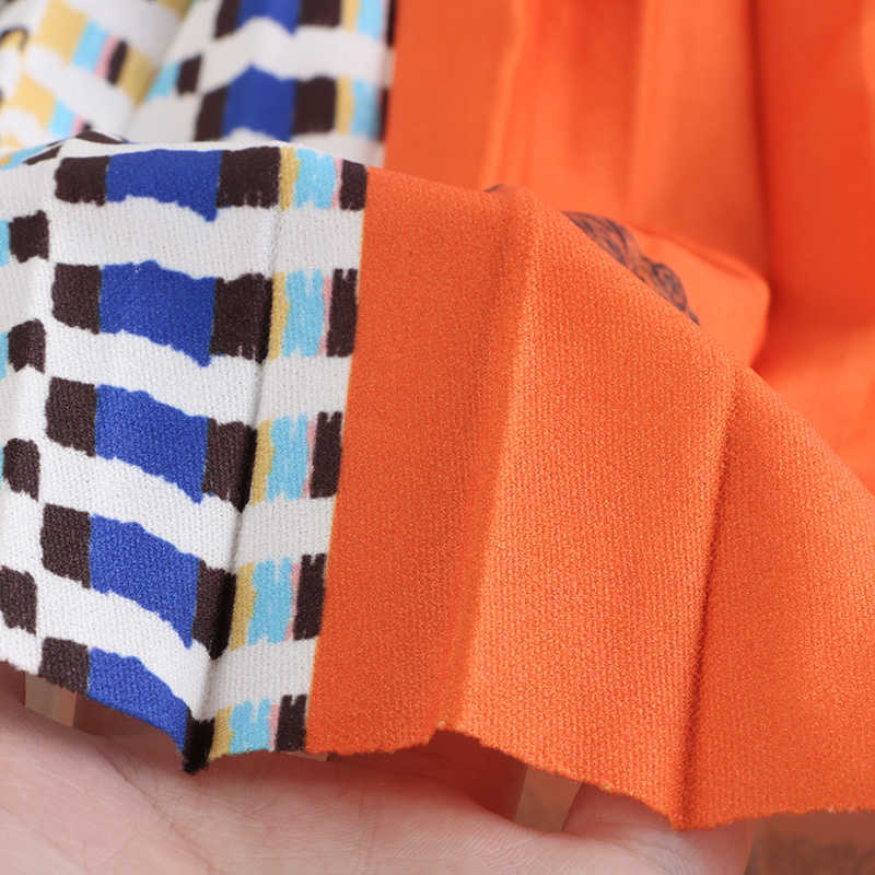 Spring Women Pleated Skirt Ladies Multicolor High Waist Contrast Color Autumn Casual Mid-calf Swing Long 210619