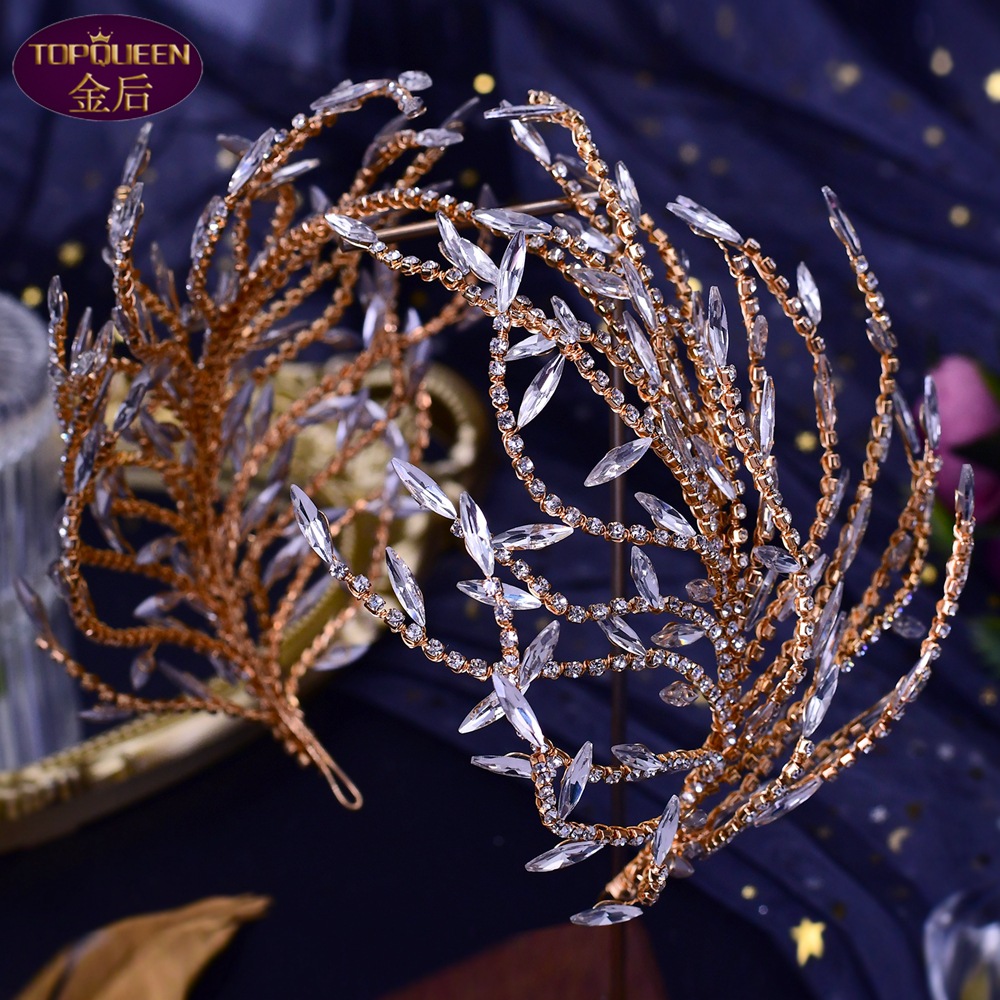 Wedding Crystal Diamond Bridal Tiara Baroque Beautiful Crown Bride Ladies Jewelry Diamond Crowns Bride Wedding Crown Accessories European Retro Palace