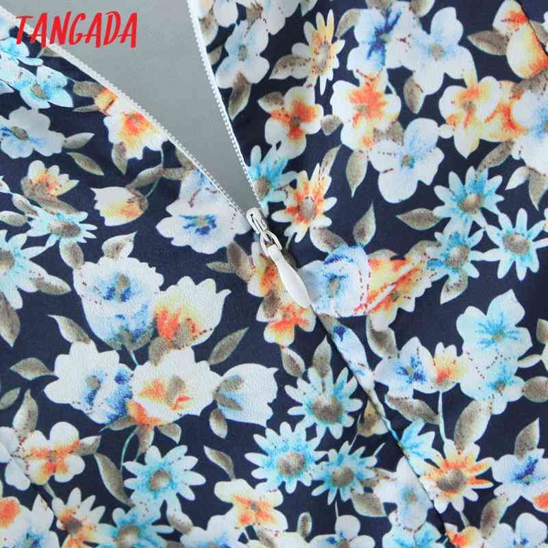 Fashion Women Floral Print Summer Long Sleeve Spaghetti Strap Ladies Dress DZ8 210416