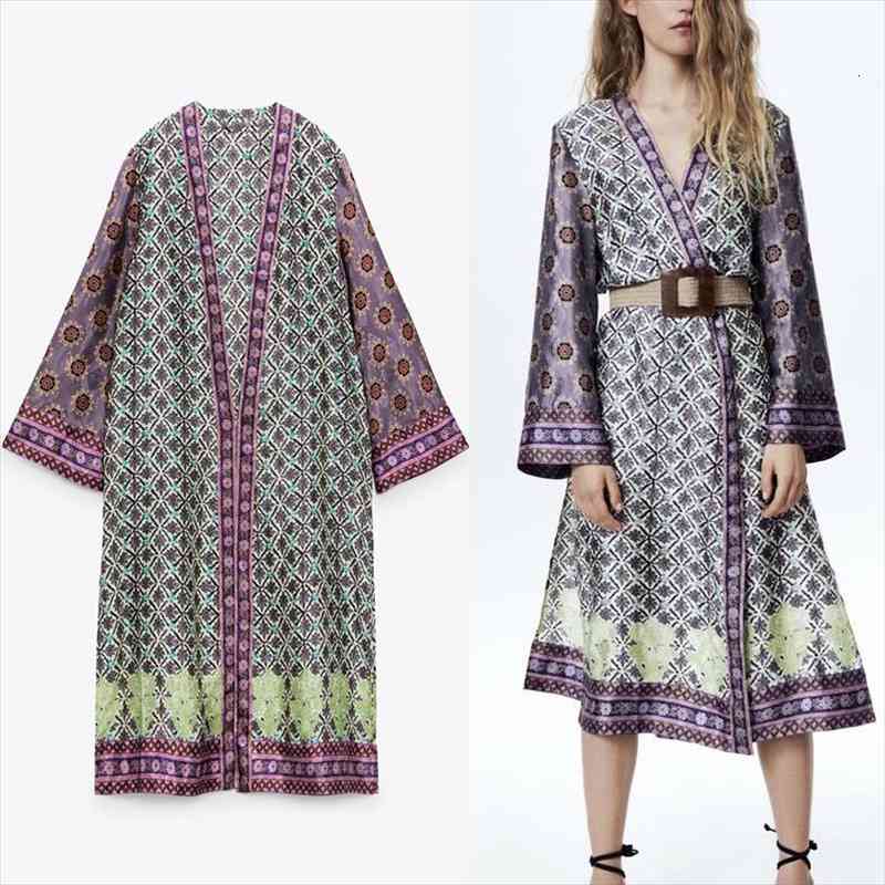 za floral print women kimono dress long sleeve loose summer beach kimono female fashion side slits hem vintage vestidos, Black;gray
za floral print women kimono dress long sleeve loose summer beach kimono female fashion side slits hem vintage vestidos, Black;gray
