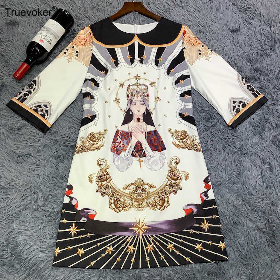 Truevoker Summer Runway Fashion Party Dresse' Half Sleeve Retro Character Print Crystal Diamond Ladies Dress 210602, White
Truevoker Summer Runway Fashion Party Dresse' Half Sleeve Retro Character Print Crystal Diamond Ladies Dress 210602, White