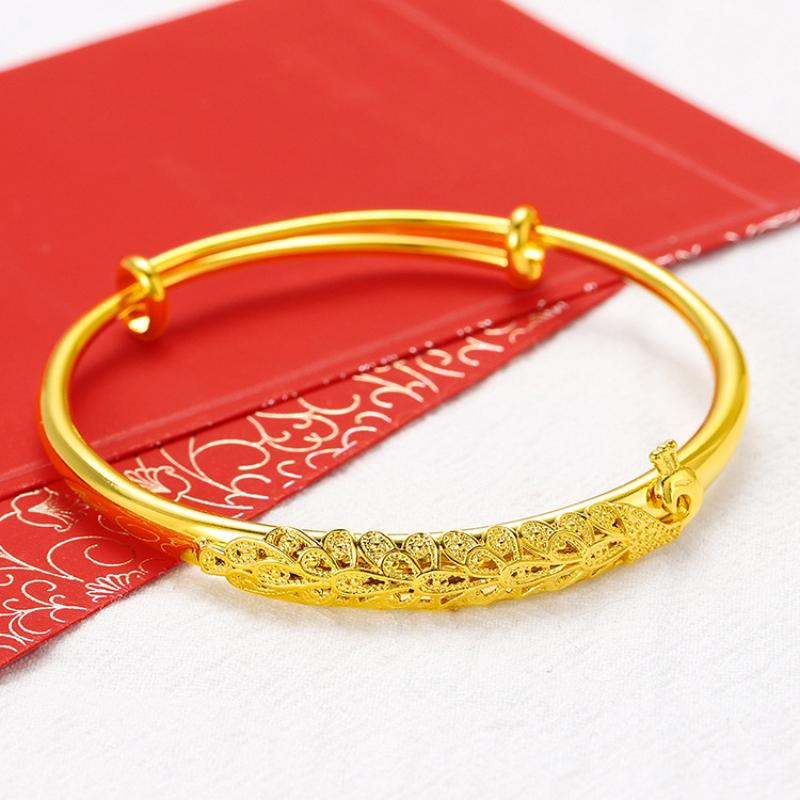 Bangle Vietnam Sand Gold Brass Gold-plated Jewelry Ladies Retro Peacock Open Screen Push-Pull Bracelet Wedding Birthday Gift
Bangle Vietnam Sand Gold Brass Gold-plated Jewelry Ladies Retro Peacock Open Screen Push-Pull Bracelet Wedding Birthday Gift