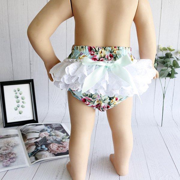 2022 new baby girls shorts lace ruffle bloomers kids boutique clothing infant girl clothes toddler cherry printed striped floral shorts