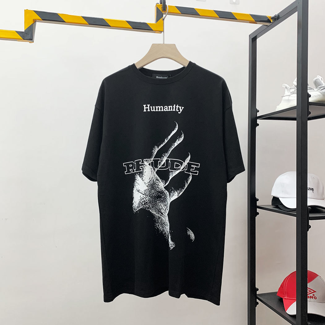 RH new rhude hand painted palm Short Sleeve Tee hip hop high Street fashion OS loose simple T-shirt, White;black
RH new rhude hand painted palm Short Sleeve Tee hip hop high Street fashion OS loose simple T-shirt, White;black