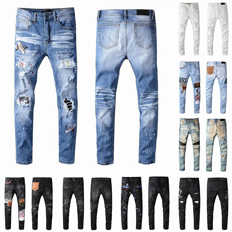 2021 Mens Designer Jeans Distressed Ripped Biker Slim Fit Motorcycle Biker Denim For Men s Fashion Mans Black Pants 20ss pour hommes, Blue 
2021 Mens Designer Jeans Distressed Ripped Biker Slim Fit Motorcycle Biker Denim For Men s Fashion Mans Black Pants 20ss pour hommes, Blue