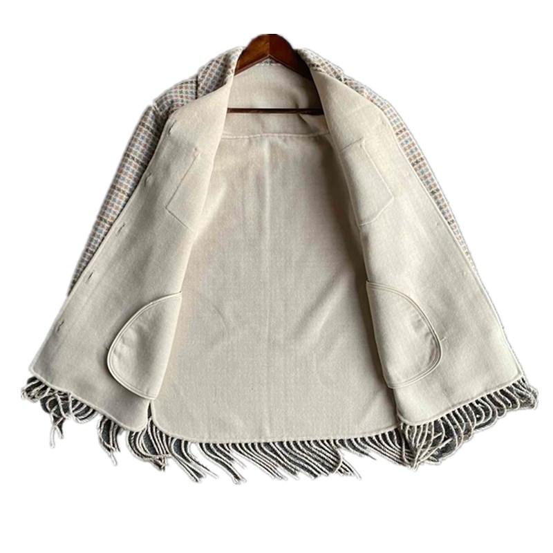 Women's Wool & Blends Women Coat Spring Autumn Winter Long Sleeve Plaid Tassel Turn-down Collar Loose Elegant High Street Chic Stunning Fash, As pic
Women's Wool & Blends Women Coat Spring Autumn Winter Long Sleeve Plaid Tassel Turn-down Collar Loose Elegant High Street Chic Stunning Fash, As pic