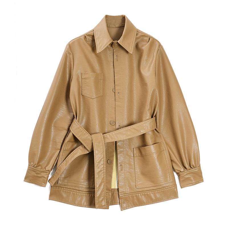 Women' Leather & Faux 2021 Spring Women Loose Khaki PU Jacket With Belt Abrigo Mujer Lapel Long Sleeve Casual Biker Jackets Veste Femme, Black
Women' Leather & Faux 2021 Spring Women Loose Khaki PU Jacket With Belt Abrigo Mujer Lapel Long Sleeve Casual Biker Jackets Veste Femme, Black