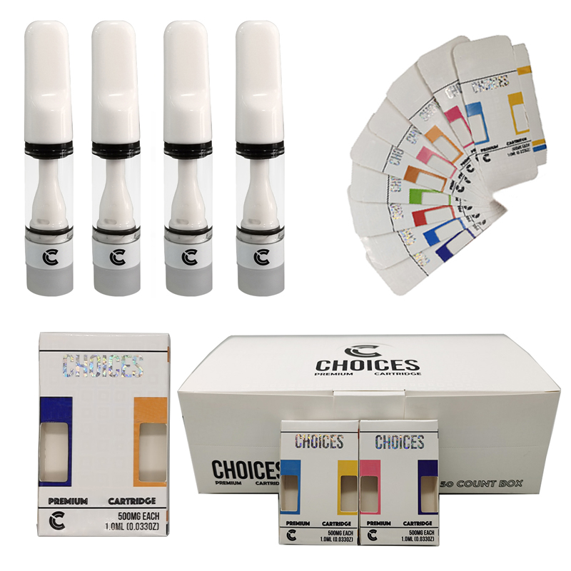 Choices Vape Cartridge 0.5ml atomizer 510 thread Glass Tank Electronic Cigarettes Thick Oil Ceramic Coil Lead Free Cartridges Disposable Fla
Choices Vape Cartridge 0.5ml atomizer 510 thread Glass Tank Electronic Cigarettes Thick Oil Ceramic Coil Lead Free Cartridges Disposable Fla