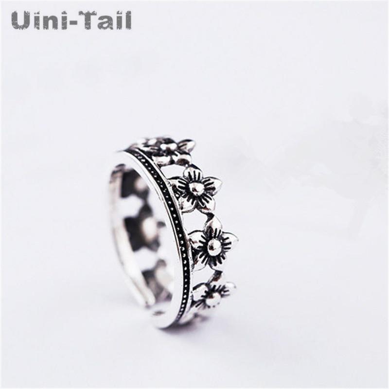Cluster Rings Uini-Tail 925 Sterling Silver Retro Plum Blossom Opening Ring European And American Fashion Trend High Quality GN797
Cluster Rings Uini-Tail 925 Sterling Silver Retro Plum Blossom Opening Ring European And American Fashion Trend High Quality GN797