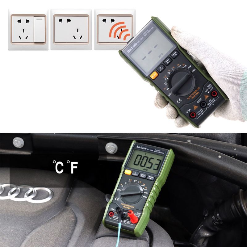 Digital Multimeters Portable 6000-Telt Backlight Ac/Dc Amplemeters Voltmeters