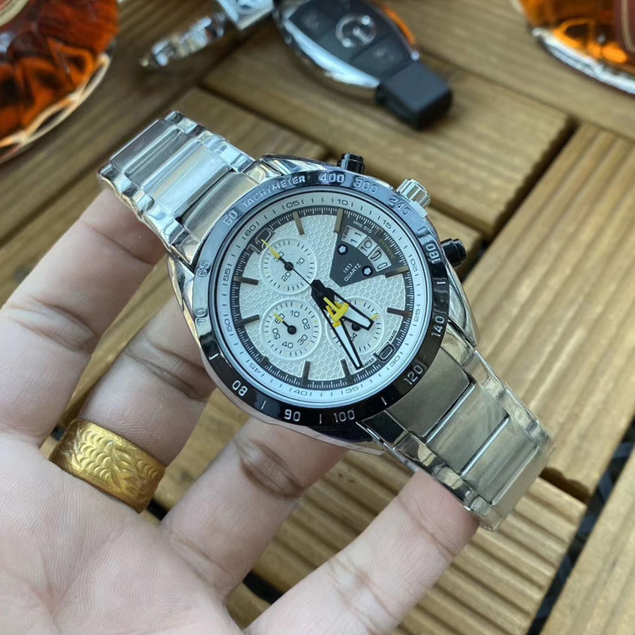 Fashion Brand Watch Men TISS 1853 Multifunction style stainless steel band quartz wrist Watches Small dials can work TT37, Slivery;brown
Fashion Brand Watch Men TISS 1853 Multifunction style stainless steel band quartz wrist Watches Small dials can work TT37, Slivery;brown