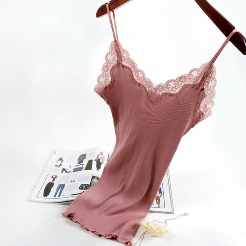 Lace Crochet Knitted Ribbed Women's Camis Sleeveless Backless Patchwork Womens Tanks Tops Summer Spring Tank For Girls 210625