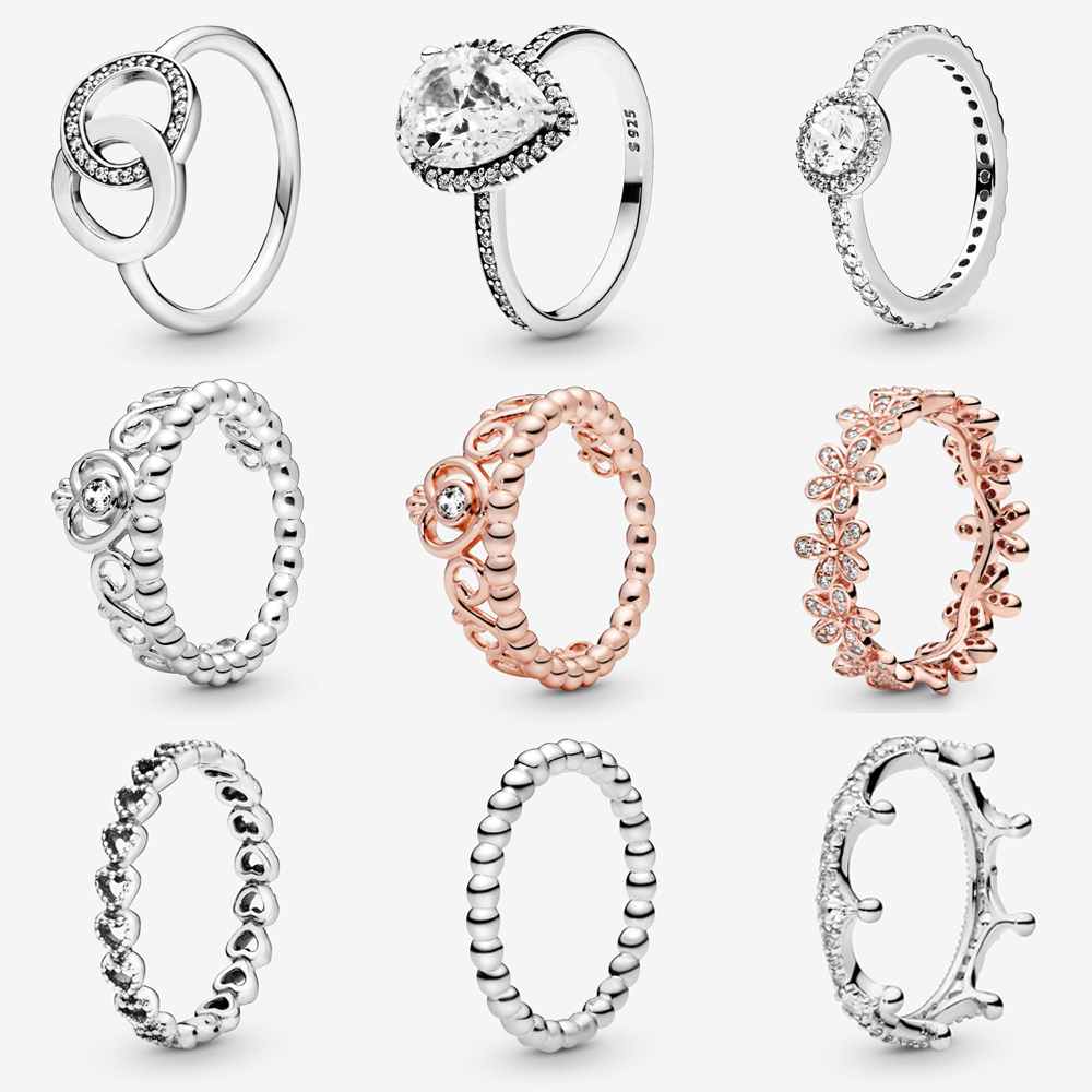 Authentic 100% 925 Sterling Silver Sparkling Teardrop Halo Princess Tiara Crown Flower Beaded Rings Women Jewelry
Authentic 100% 925 Sterling Silver Sparkling Teardrop Halo Princess Tiara Crown Flower Beaded Rings Women Jewelry