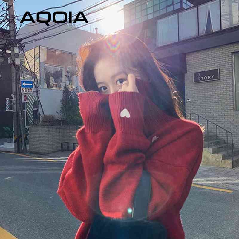 Winter Korean Style Women Sweater Pullover Embroidery Heart Turtleneck Knit Long Sleeve Clothes Top 210521, Random color
Winter Korean Style Women Sweater Pullover Embroidery Heart Turtleneck Knit Long Sleeve Clothes Top 210521, Random color
