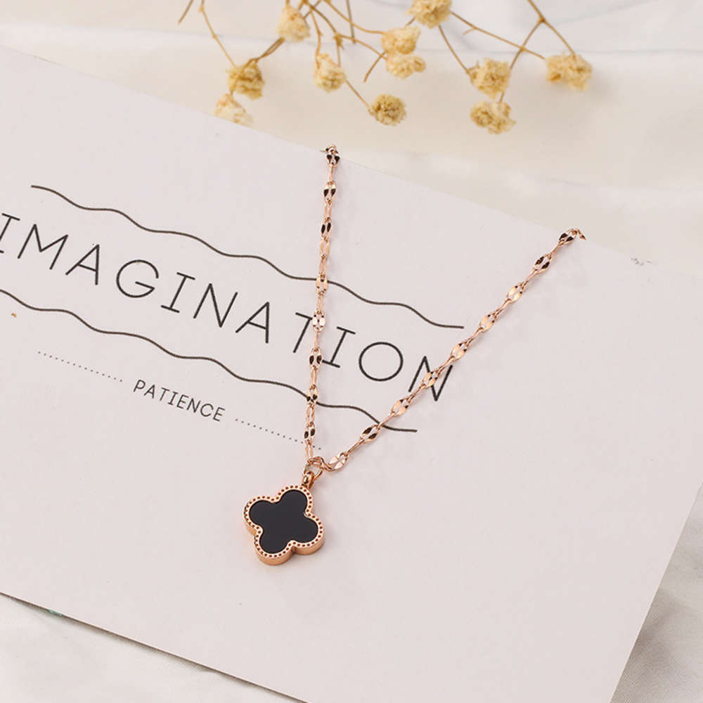 style lucky four leaf clover titanium steel necklace women's fashion easy to match creative gift simple rose gold chain women, Silver
style lucky four leaf clover titanium steel necklace women's fashion easy to match creative gift simple rose gold chain women, Silver
