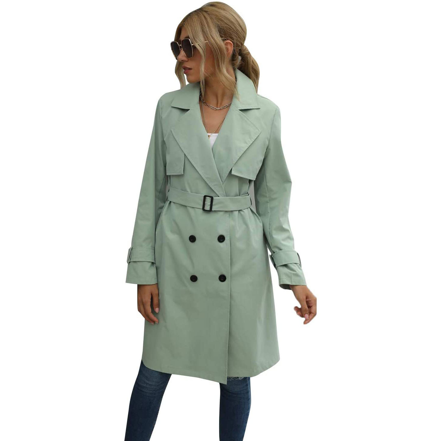 Women Fashion Trench Coats Pure Color High Quality Autumn Outerwear Womens Casual Long Jackets, Khaki
Women Fashion Trench Coats Pure Color High Quality Autumn Outerwear Womens Casual Long Jackets, Khaki