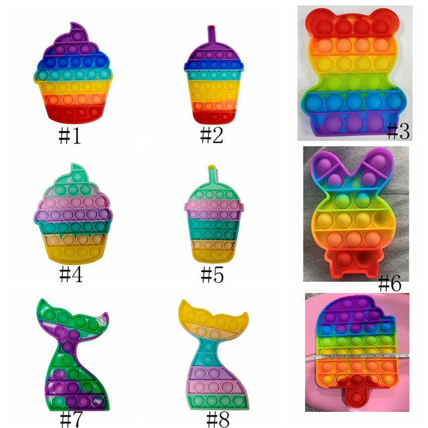 Rainbow Bear Ice Cream Rabbit Pop It Fidget Push Bubble Toys Favor Stress Reliever Sensory Silicone Toys Kids Adults DHL Shipping
Rainbow Bear Ice Cream Rabbit Pop It Fidget Push Bubble Toys Favor Stress Reliever Sensory Silicone Toys Kids Adults DHL Shipping