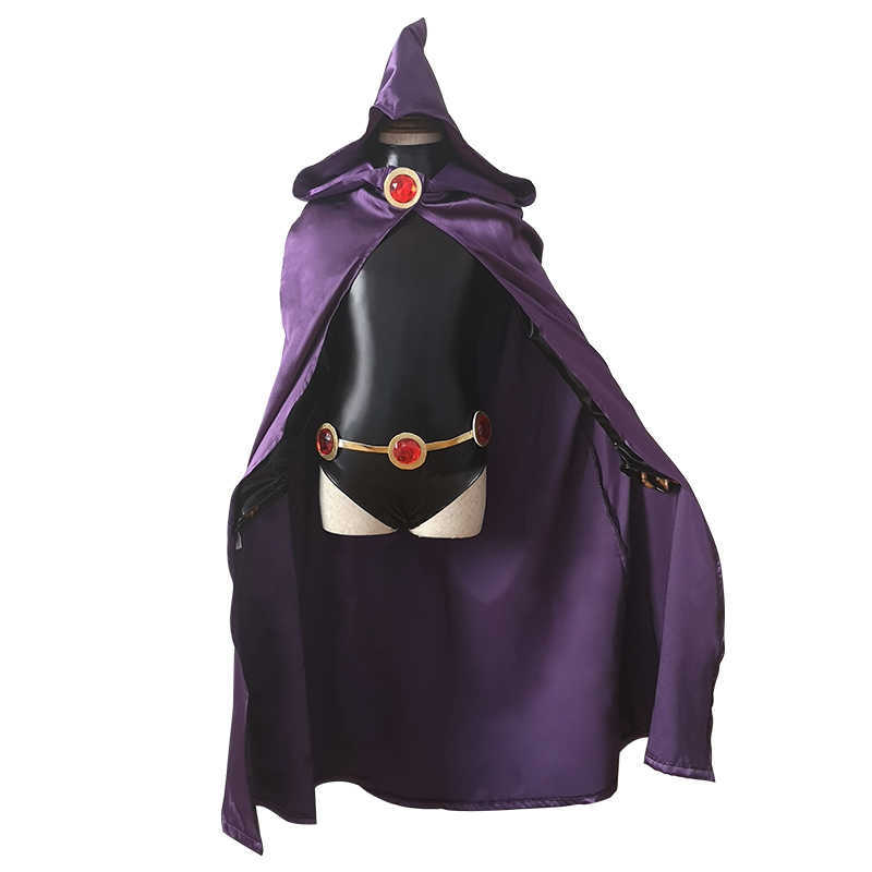 Adult Anime Titans Raven Cosplay Costumes Jumpsuits+Cloak+Belt Party Halloween Fancy Ball Suit Y0913