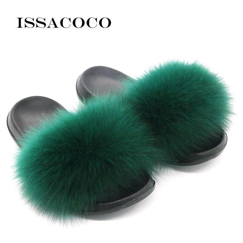 Slippers ISSACOCO Summer Women's Fur Real Woman Slides Home Furry Flat Sandals Female Cute Fluffy House Shoes Flip Flops, Black 
Slippers ISSACOCO Summer Women's Fur Real Woman Slides Home Furry Flat Sandals Female Cute Fluffy House Shoes Flip Flops, Black