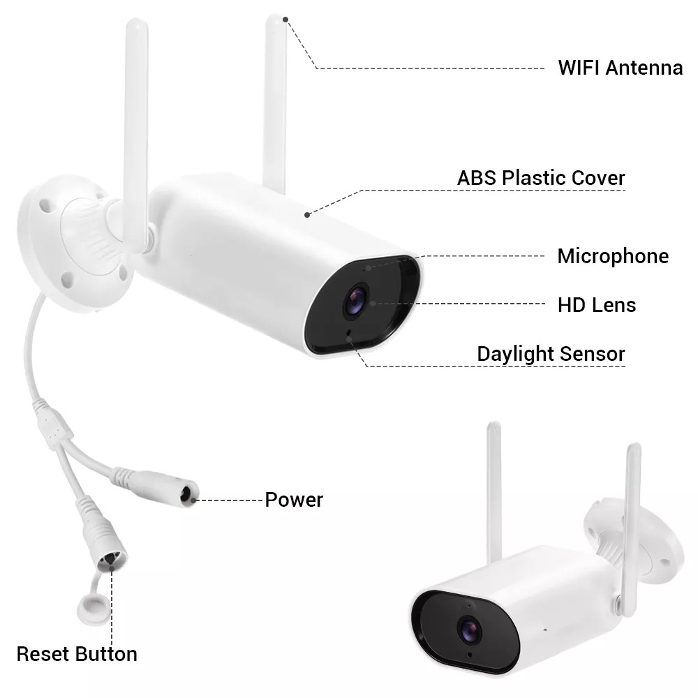 5MP Wireless Security Camera 1920P CCTV Video Kit 4CH Mini NVR Night Vision Outdoor Wifi Surveillance System