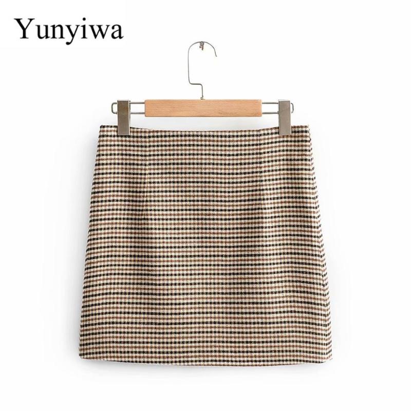 Skirts 2021 Women Vintage Houndstooth Plaid Print Casual Mini Skirt Faldas Mujer Ladies Stylish Back Zipper Chic Straight, As picture
Skirts 2021 Women Vintage Houndstooth Plaid Print Casual Mini Skirt Faldas Mujer Ladies Stylish Back Zipper Chic Straight, As picture