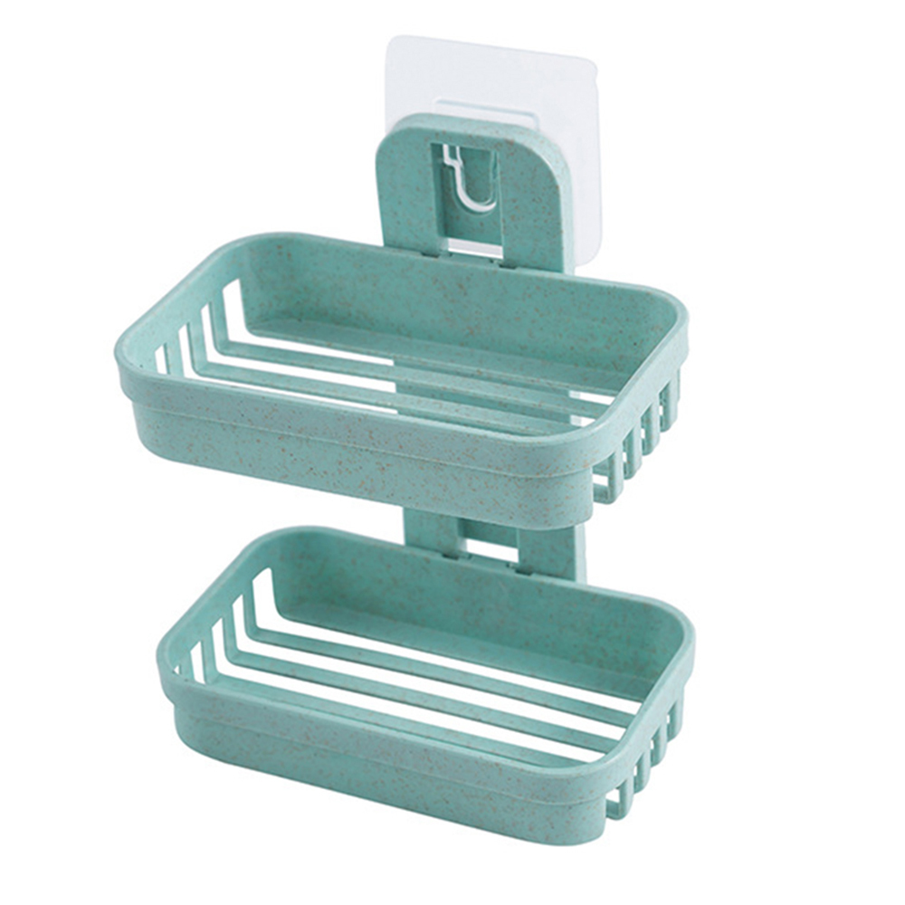 Bathroom Soap Dish, Double-Layer Bar Soap Holder Storage Rack For Shower, Kitchen Wall Mount Self Draining Soap Case Box