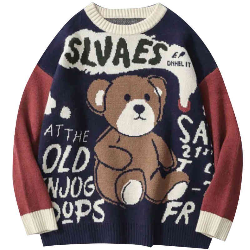 harajuku bear vintage men winter warm thick knitted pullovers 2021 new korea style coupl sweater hip hop clothing, Black
harajuku bear vintage men winter warm thick knitted pullovers 2021 new korea style coupl sweater hip hop clothing, Black