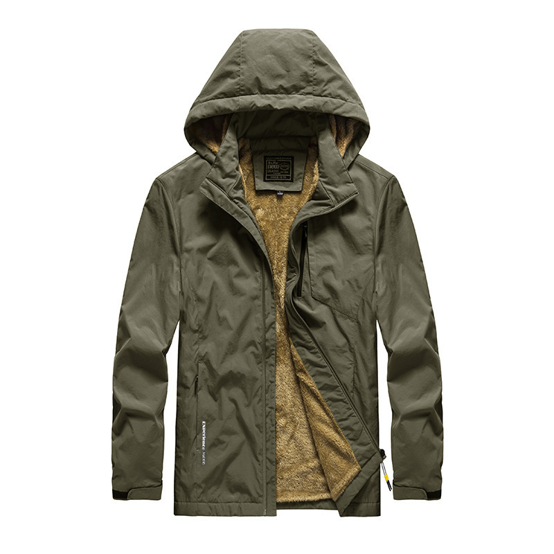 Outdoor Men Jacket Winter Coat Plus Velvet Thick Warm Hooded Windproof, Black;brown 
Outdoor Men Jacket Winter Coat Plus Velvet Thick Warm Hooded Windproof, Black;brown