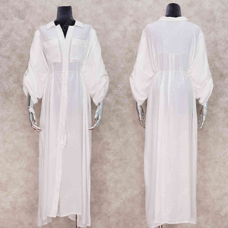 Summer Women Plus Size Beachwear Cover-ups White Cotton Tunic Beach Wrap Bath Dress Swim Suit Bikini Cover Up Woman #Q717 210420