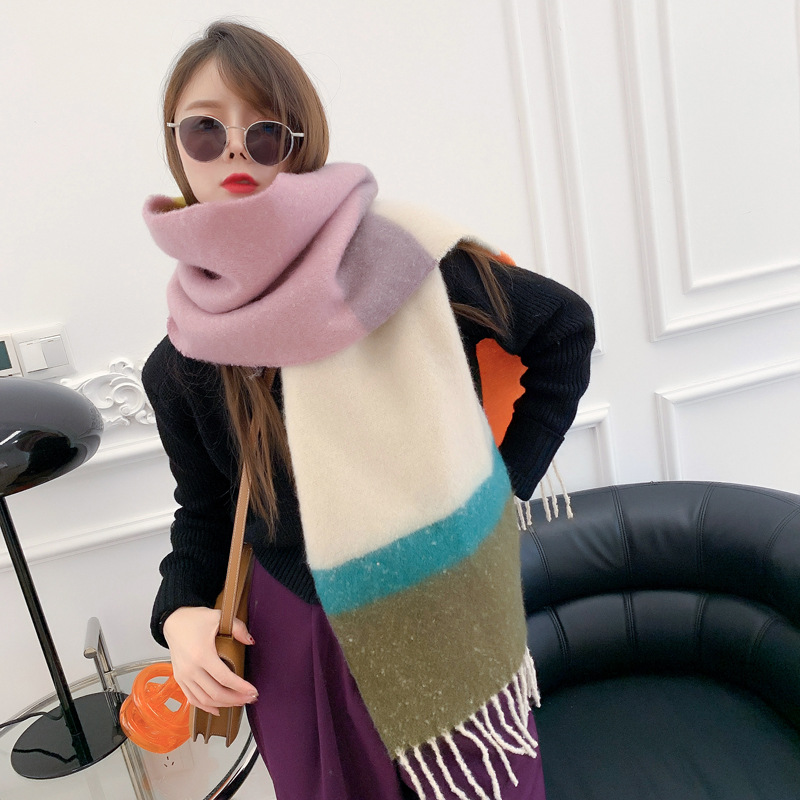 Autumn and Winter Korean Style Color Matching Plaid Scarf Womens Warm Scarf Double-Sided Plaid Scarf
Autumn and Winter Korean Style Color Matching Plaid Scarf Womens Warm Scarf Double-Sided Plaid Scarf