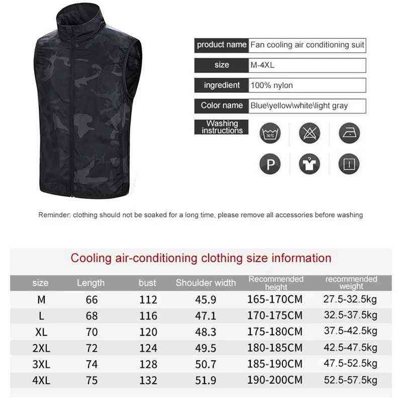 Men Summer Camouflage Air Conditioning Clothing Fan Cooling Vest USB Charging Cooling sport man vest Outdoor Cooling 211111
