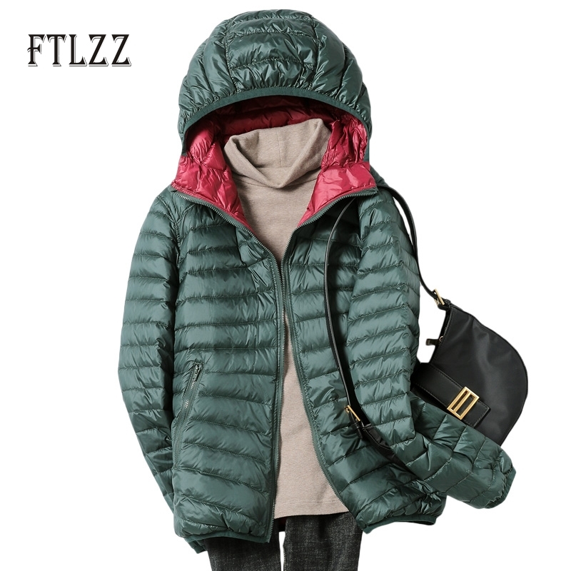 Women Short Coat Hooded Zipper Lightweight Down Plus Size Puffer Jacket Ladies Casual Both Sides Wear White Duck Parka 210602
Women Short Coat Hooded Zipper Lightweight Down Plus Size Puffer Jacket Ladies Casual Both Sides Wear White Duck Parka 210602