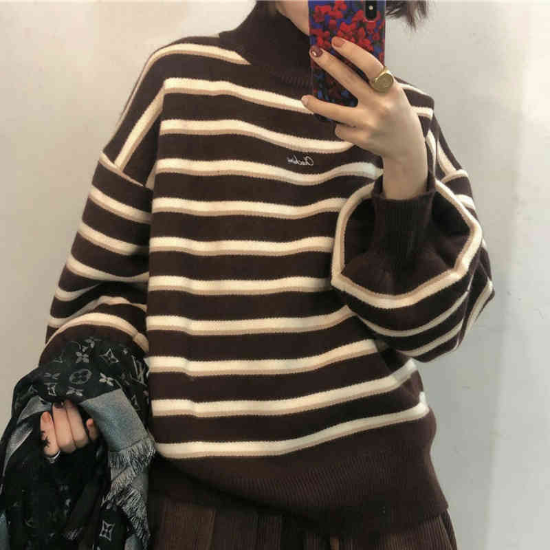Women' Sweaters Turtelneck female sweater simple striped spring ulzzang fashion feminine student harajuku soft chic lady jumpers OBY3, 1# shoe box
Women' Sweaters Turtelneck female sweater simple striped spring ulzzang fashion feminine student harajuku soft chic lady jumpers OBY3, 1# shoe box