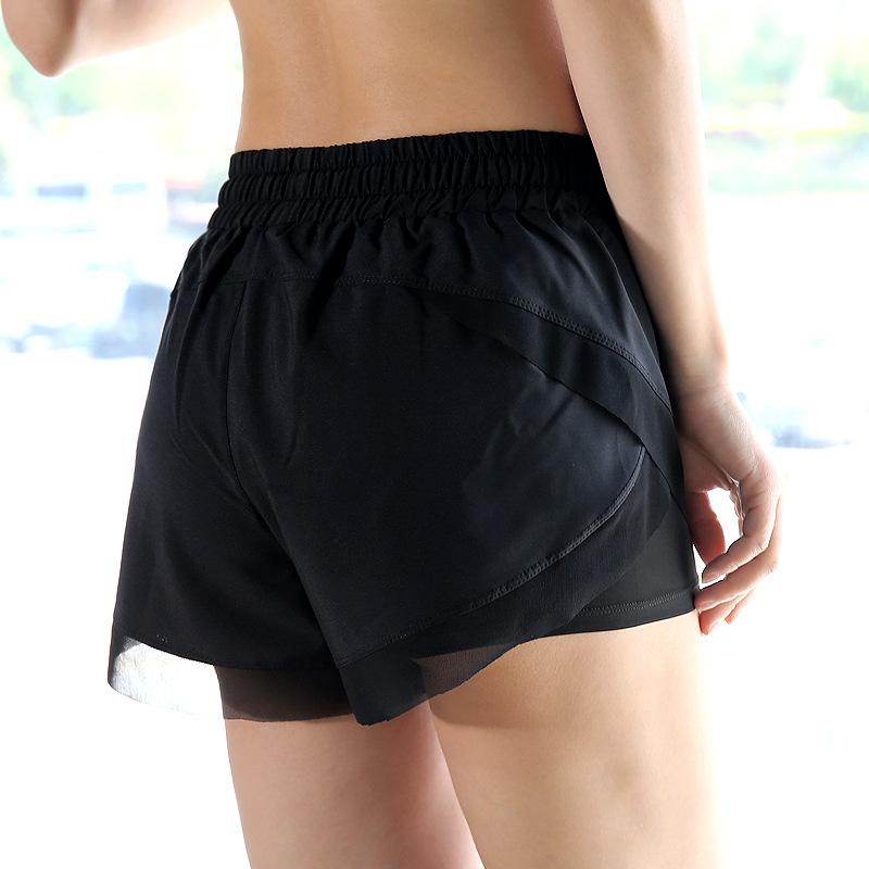 Summer Yoga Sports Shorts Women High Waist Patchwork Skinny Casual Lady Black Egde Short Pants Women's