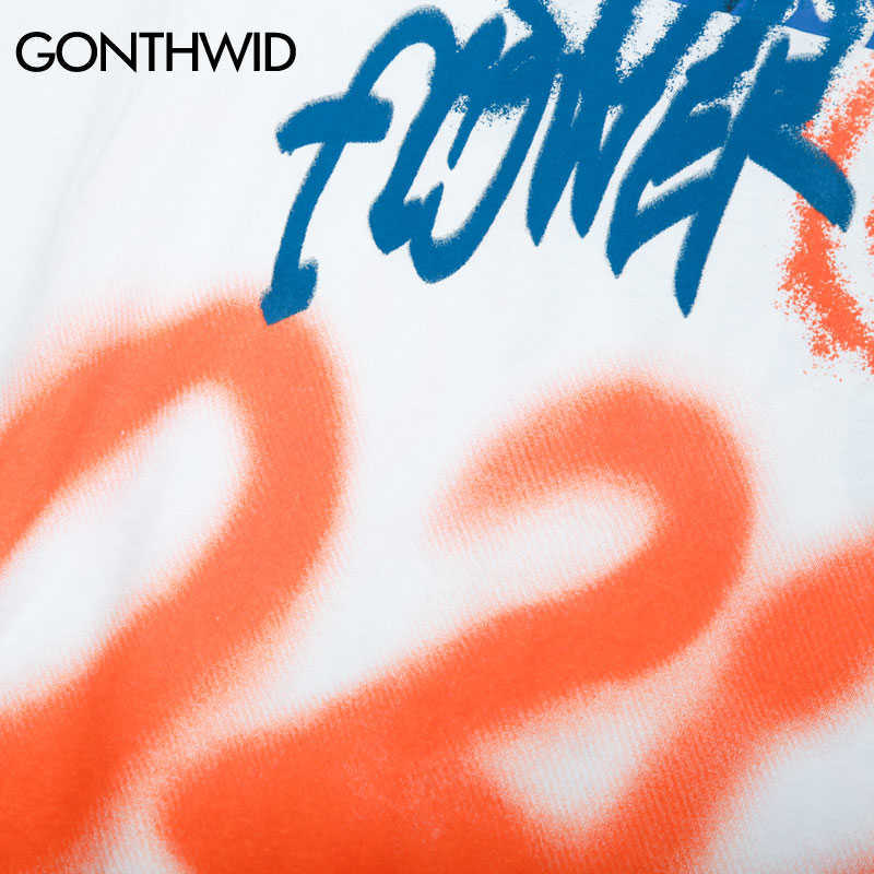 GONTHWID Sunflower Graffiti Face Print Tees Shirts Streetwear Hip Hop Harajuku Casual Tshirts Men Fashion Short Sleeve Tops 210629