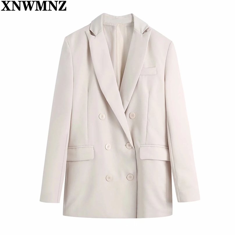 Women blazers Fashion Office Wear Double Breasted Blazer Coat Vintage Long Sleeve Pockets Female Outerwear Chic Tops 210520, Beige
Women blazers Fashion Office Wear Double Breasted Blazer Coat Vintage Long Sleeve Pockets Female Outerwear Chic Tops 210520, Beige