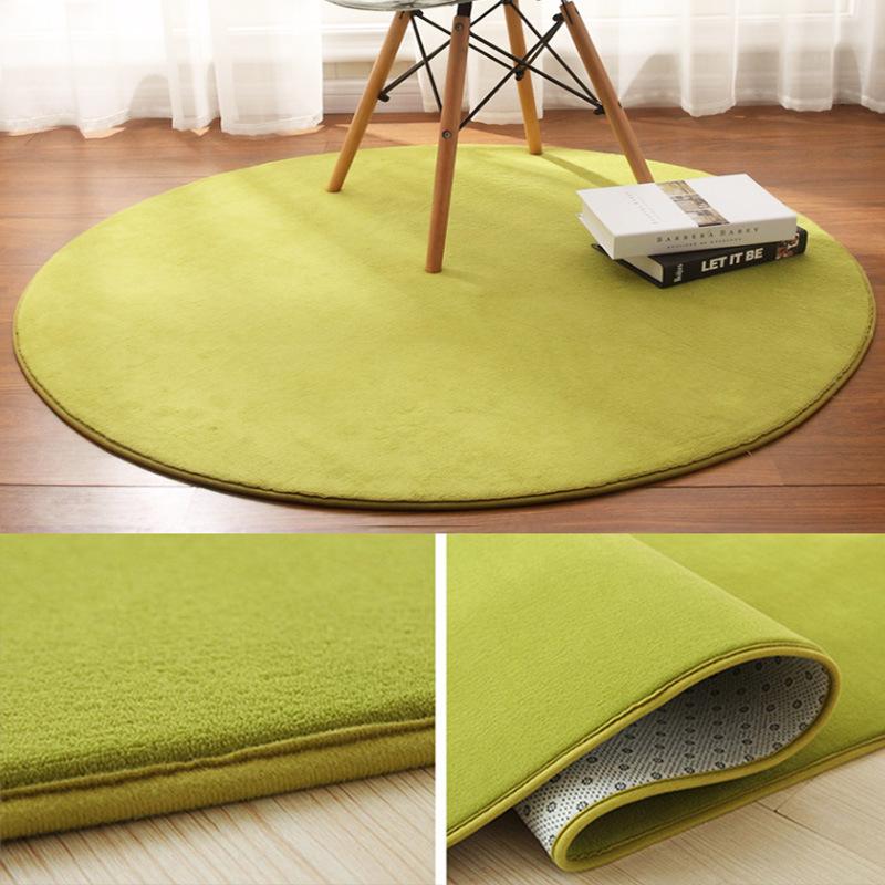 Coral Velvet Round Carpet Bedroom Children Crawling Mat Cute Living Room Full Shop Hanging Basket Rattan Chair Carpets