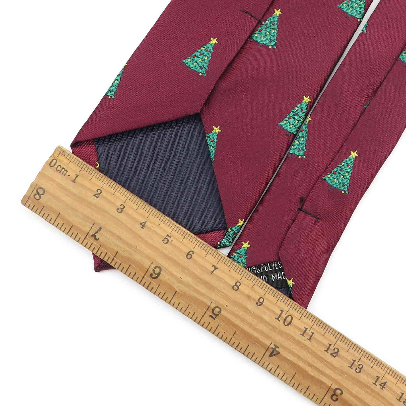 Red Blue Printed Christmas Tie 7cm Novelty Xmas Tree Elk Pattern Ties Santa Claus Snowflake Slim Necktie for Festival Theme Gift