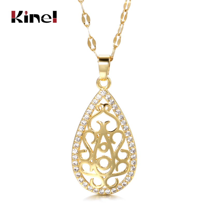 Kinel Fashion Ethnic Bride Wedding Jewelry Natural Zircon 585 Rose Gold Hollow Carved Pattern Neckalce For Women
Kinel Fashion Ethnic Bride Wedding Jewelry Natural Zircon 585 Rose Gold Hollow Carved Pattern Neckalce For Women
