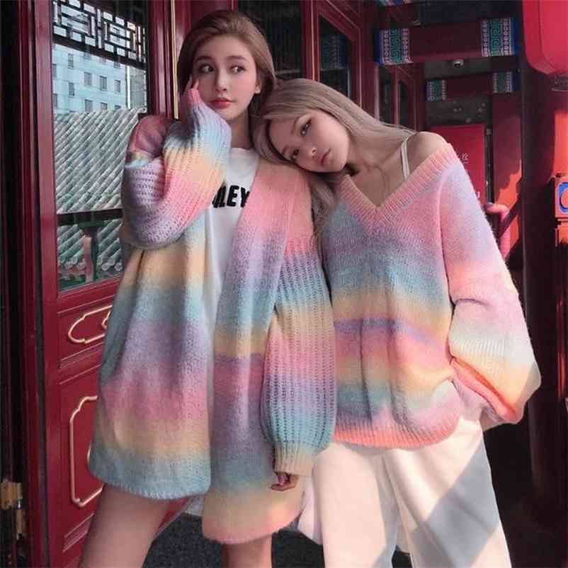 Rainbow Sweater Women Winter Sweet Knitted Female Loose Casual Kawaii Japanese Korean Coat 210519, 081short cardigan
Rainbow Sweater Women Winter Sweet Knitted Female Loose Casual Kawaii Japanese Korean Coat 210519, 081short cardigan