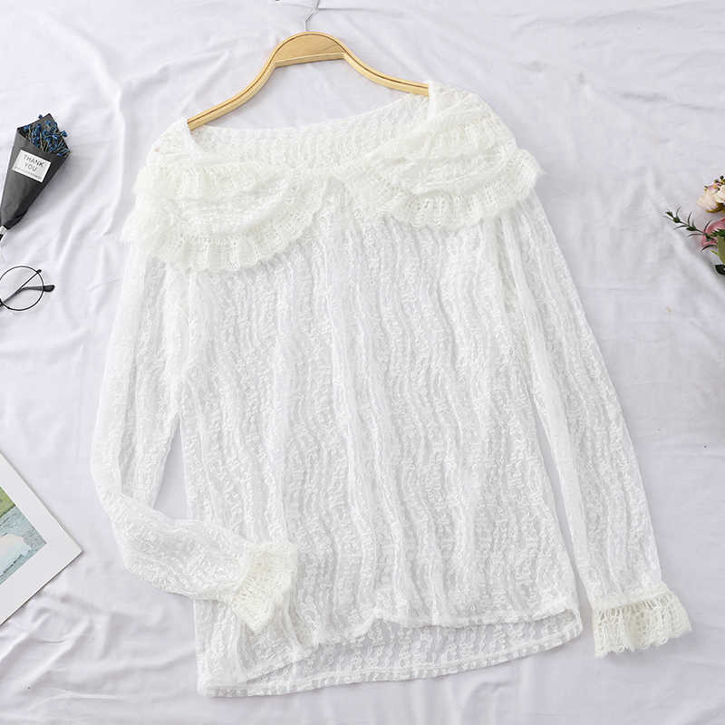 Sweet lolita shirt mori girls autumn spring Japanese style kawaii cute long sleeve lace peter pan collar white blouse 210601
Sweet lolita shirt mori girls autumn spring Japanese style kawaii cute long sleeve lace peter pan collar white blouse 210601