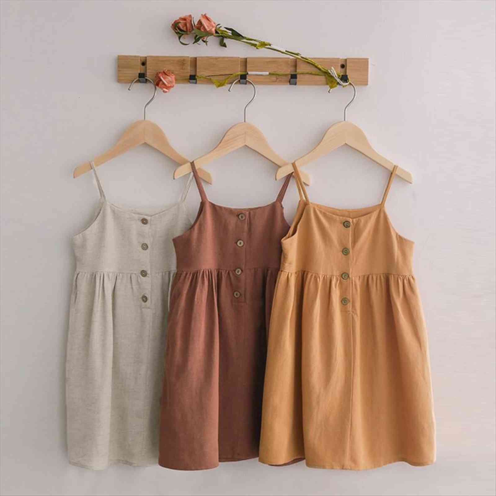 55% Linen 45% Viscose Girl Dresses Girls Fashion Summer Casual Srapless Button For Kids Tz25, Red;yellow
55% Linen 45% Viscose Girl Dresses Girls Fashion Summer Casual Srapless Button For Kids Tz25, Red;yellow