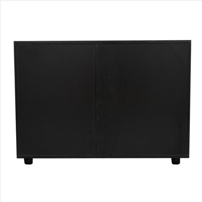 Bedroom Furniture FCH Wood File Cabinet 3 Drawer and 2 Open Shelves Office Storage with Wheel Printer Stand, 35.5"L x 15.7"W x 26"H
