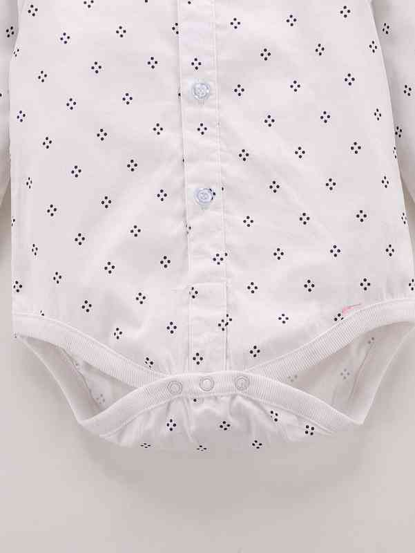 Baby Allover Print Bow Front Bodysuit & Suspender Pants SHE